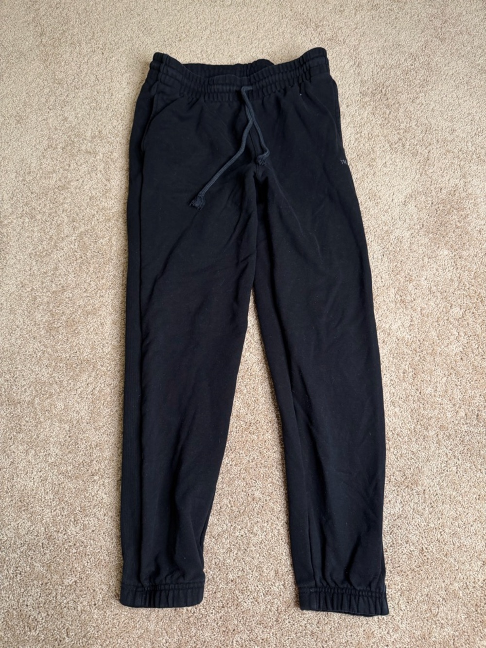 TNA Aritzia Sweatfleece Terry Joggers Black Boyfriend Fit Size Small